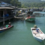 Moored fishing boats